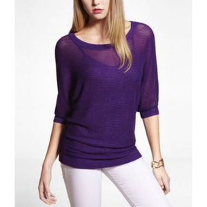 EXPRESS: Purple Mesh Knit Dolman Top